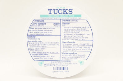 Blistex Tucks Medicated Cooling Pads - Pack of 40